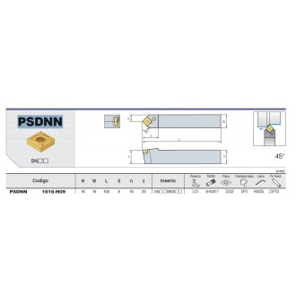 porta exterior Korloy PSDNN1616-H09